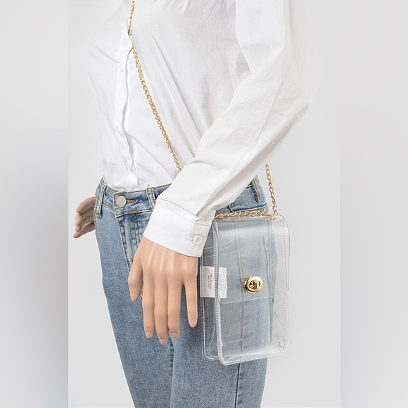 7P. PVC Transparent Cross Body Bag - Picture 6 of 7
